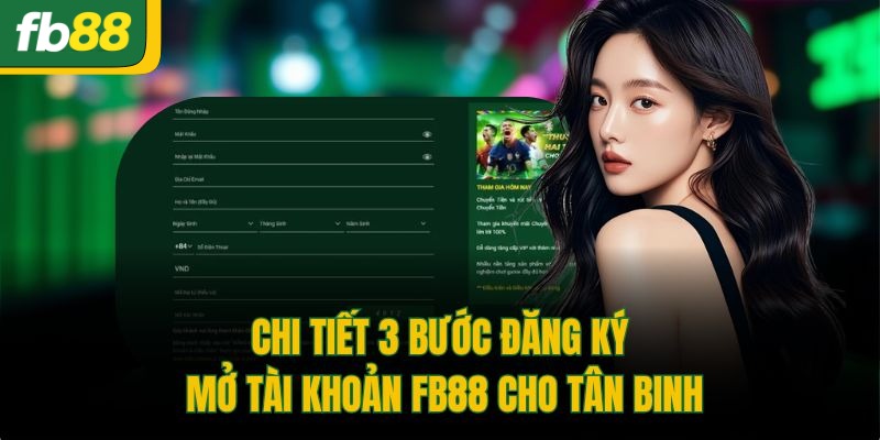 Chi tiết 3 bước đăng ký mở tài khoản FB88 cho tân binh